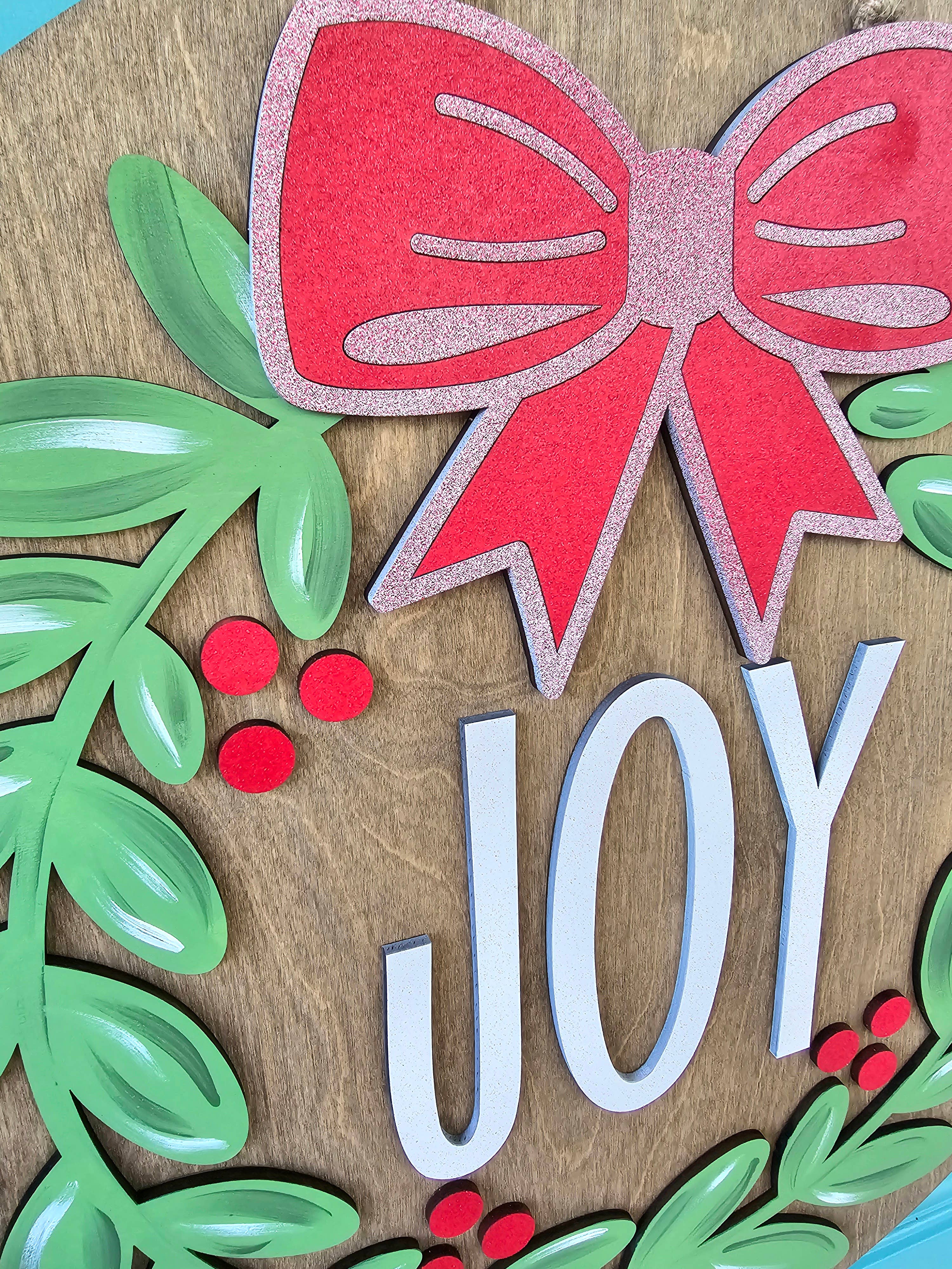 Teal Moon Creations - Wholesale DIY Craft Kit - DIY Joy Christmas Wreath Door Hanger2