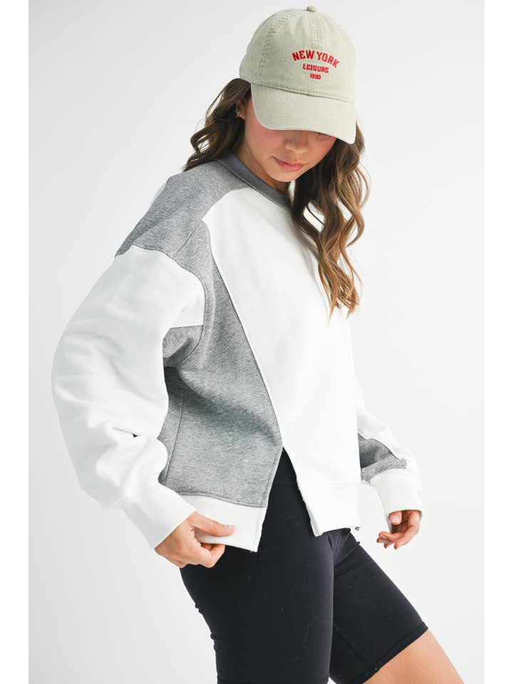 AEMI + CO - Wholesale Sweatshirt - Women's - 9106FK Colorblock Terry Pullover Sweatshirt22