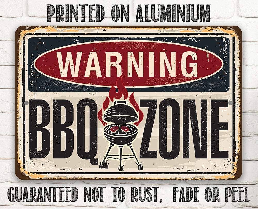 Lone Star Art Metal Signs - Wholesale Sign - Warning BBQ Zone - Metal Sign1