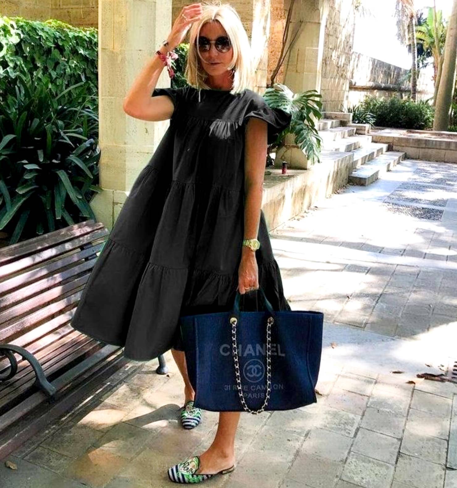 Hipster Row - Wholesale Dress - Women's - Sadie Tiered Ruffled Sleeve Dress5