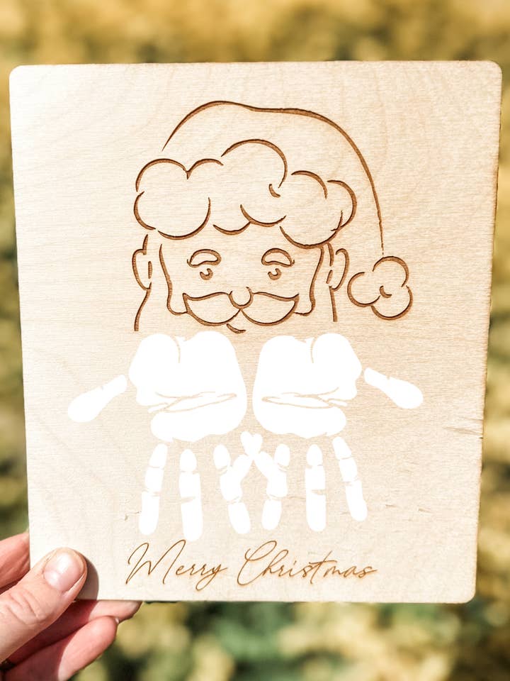 Santa's Beard Handprint Craft Baby's First Christmas for wholesale by Hazel + Bloom Co