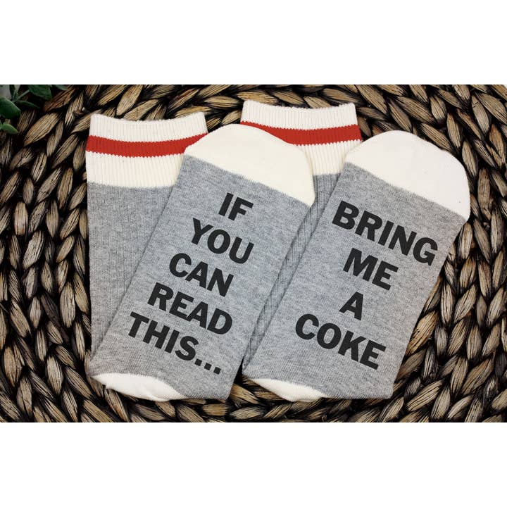 Grae Lynn & Co. - Wholesale Socks - Women's - Bring Me A Coke, Funny Socks Christmas Gag Gift Mother's Day