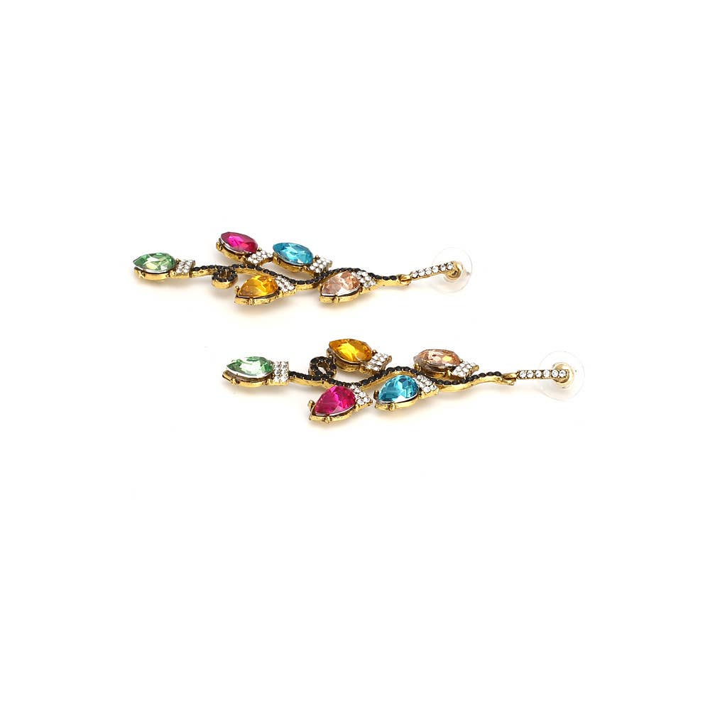 Alloy Christmas Colorful Rhinestone Earrings for wholesale on Faire4