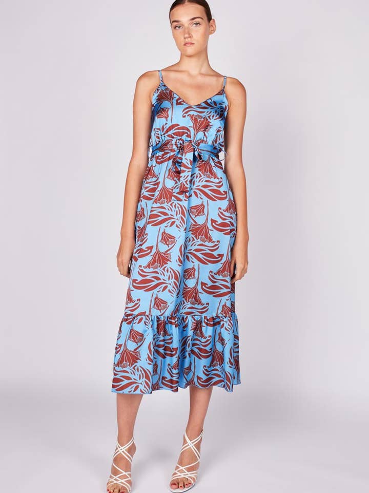 Satin Printed Dress for wholesale by Dioxide