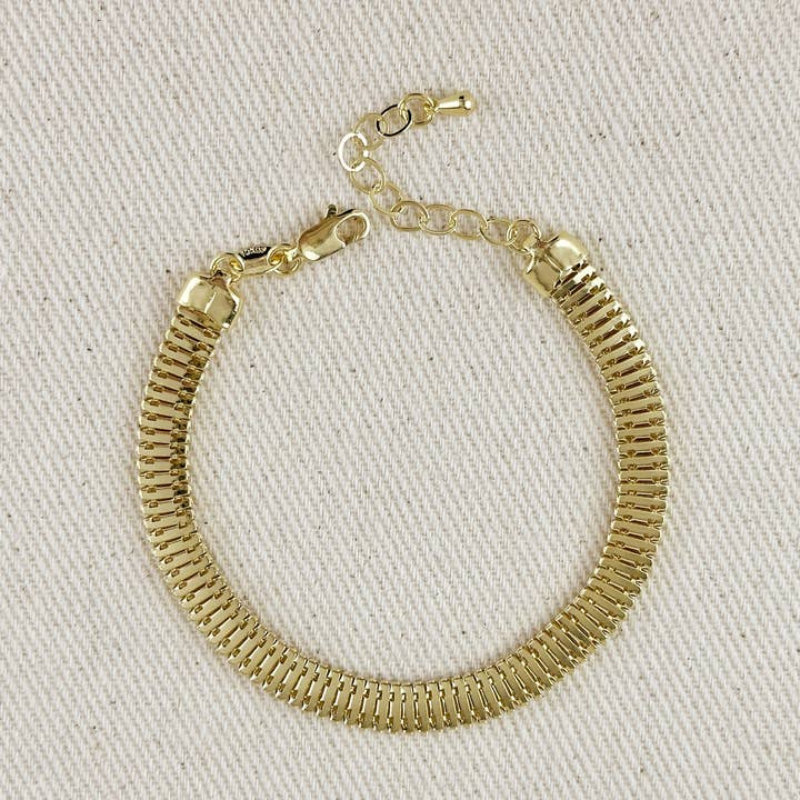 18K Gold Filled 6mm Square Snake Chain Bracelet for wholesale by GoldFi