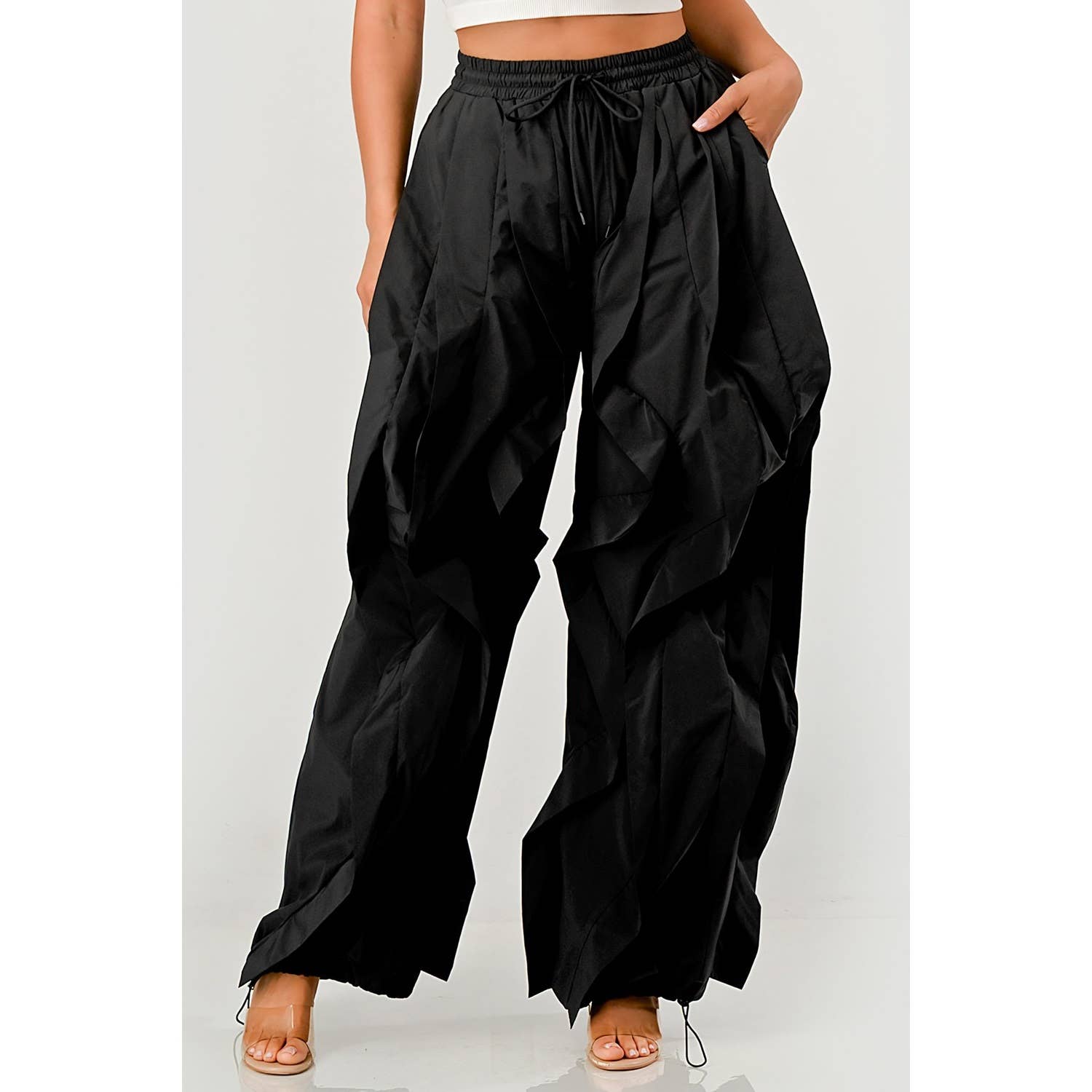 DORCAS – Großhandel Hose – Damen – Rüschendetail-Hose mit Kordelzug4