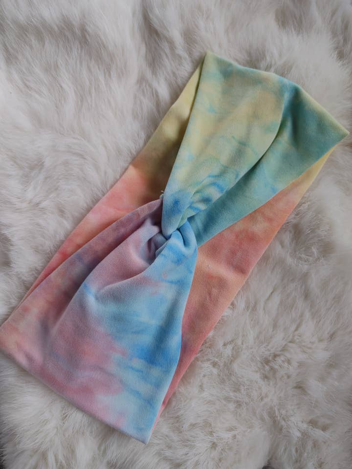 Pastel Tiedye Headband for wholesale by Sew fashionable headbands