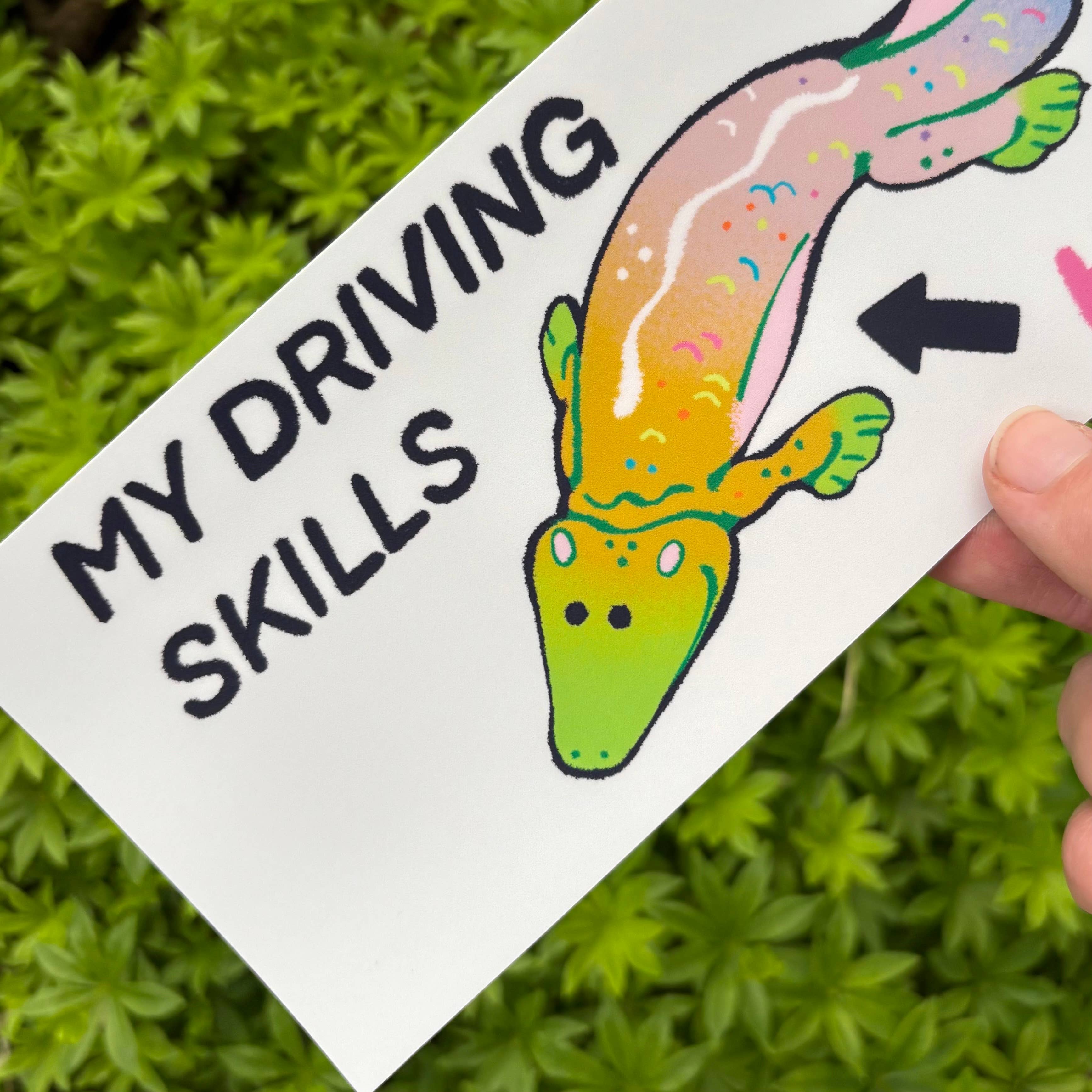 Microbiome Arts - Wholesale Sticker - “My Driving Skills Are His Fault” Tiktaalik Bumper Sticker2