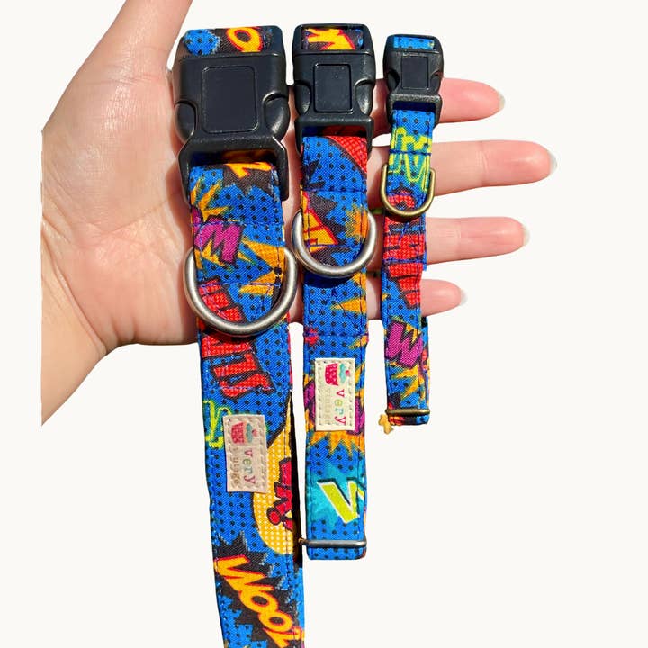 Comic Book Dog Collar – Pop Art Pet Collar – Handmade USA for wholesale by Very Vintage Designs