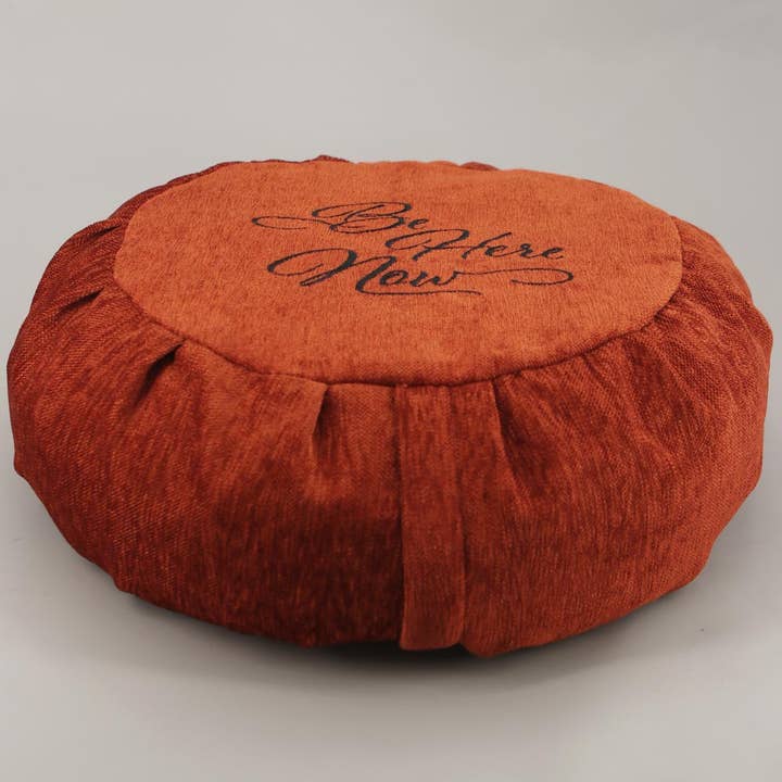 Buddha Groove - Wholesale Meditation Supplies - Rust Be Here Now Zafu Chenille Meditation Cushion2