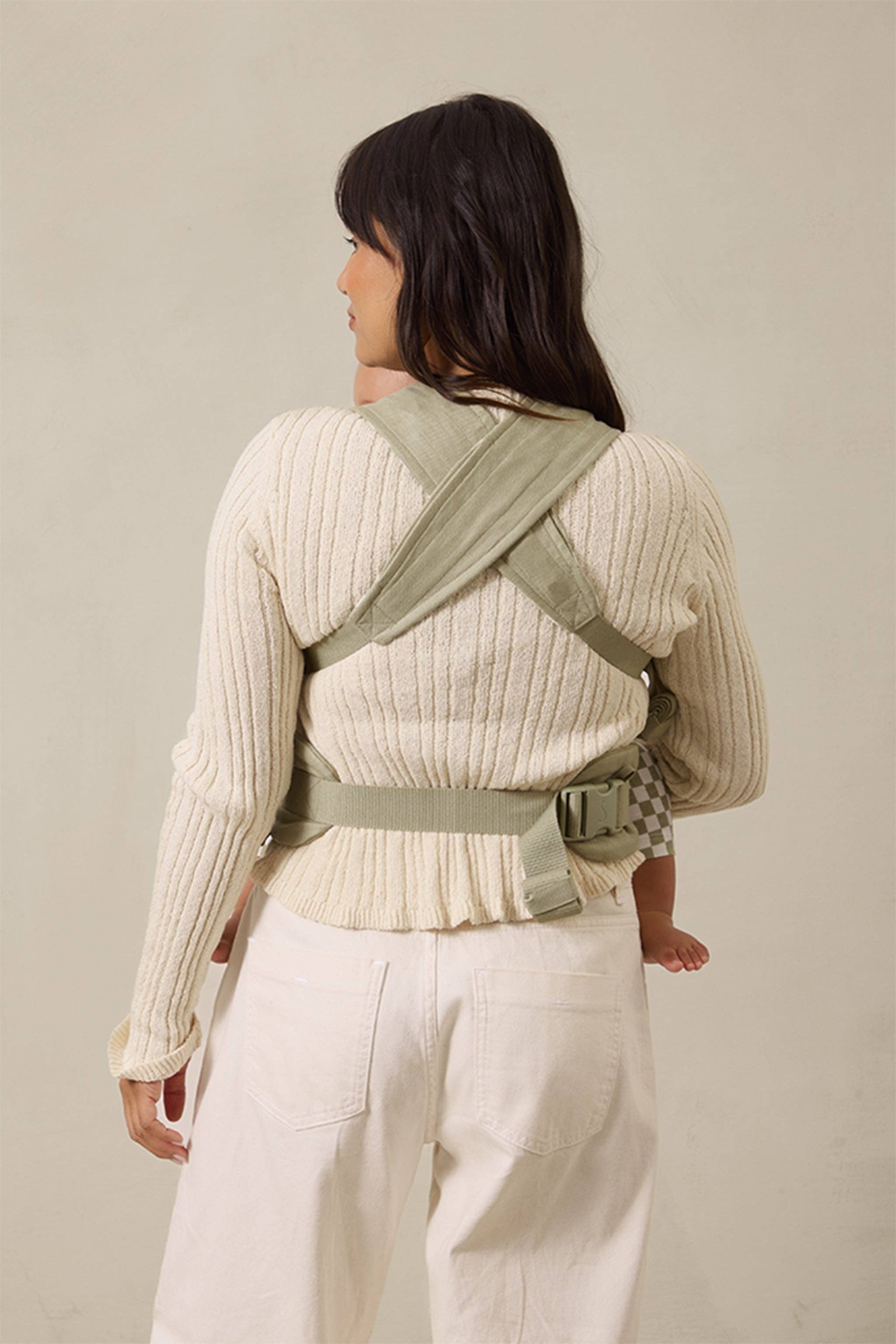 Solly Baby - Wholesale Baby Carrier - Sage Chequer Buckle Carrier3