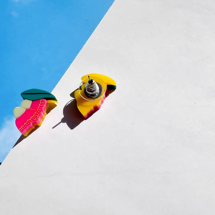 Little Geraldine - Wholesale Stud/post earrings - Eucalyptus Stud2