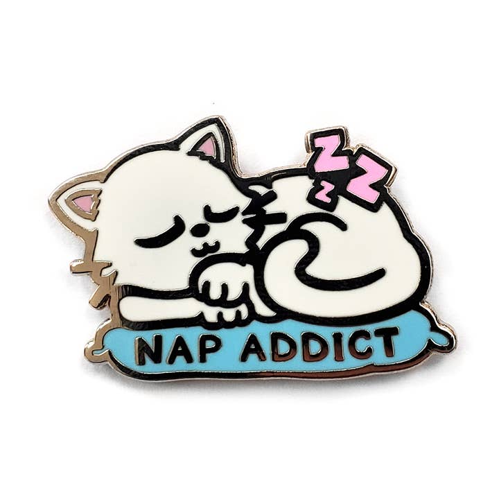 Nap Addict Cat Emaille Pin voor wholesale door Kolorspun Pins