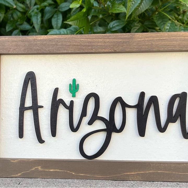 Arizona sign, Arizona decor, Arizona wall sign, AZ, Arizona for wholesale by Davenport Lane