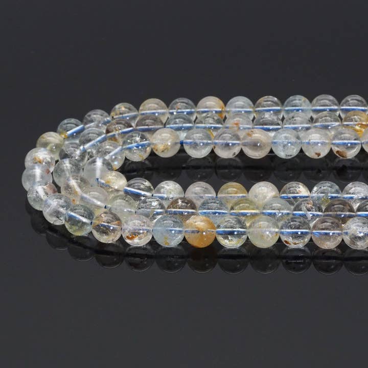 Genuine Yellow Topaz Round Smooth Beads, 6mm/8mm, Sku#U1641 for wholesale by BestBeads&Beyond