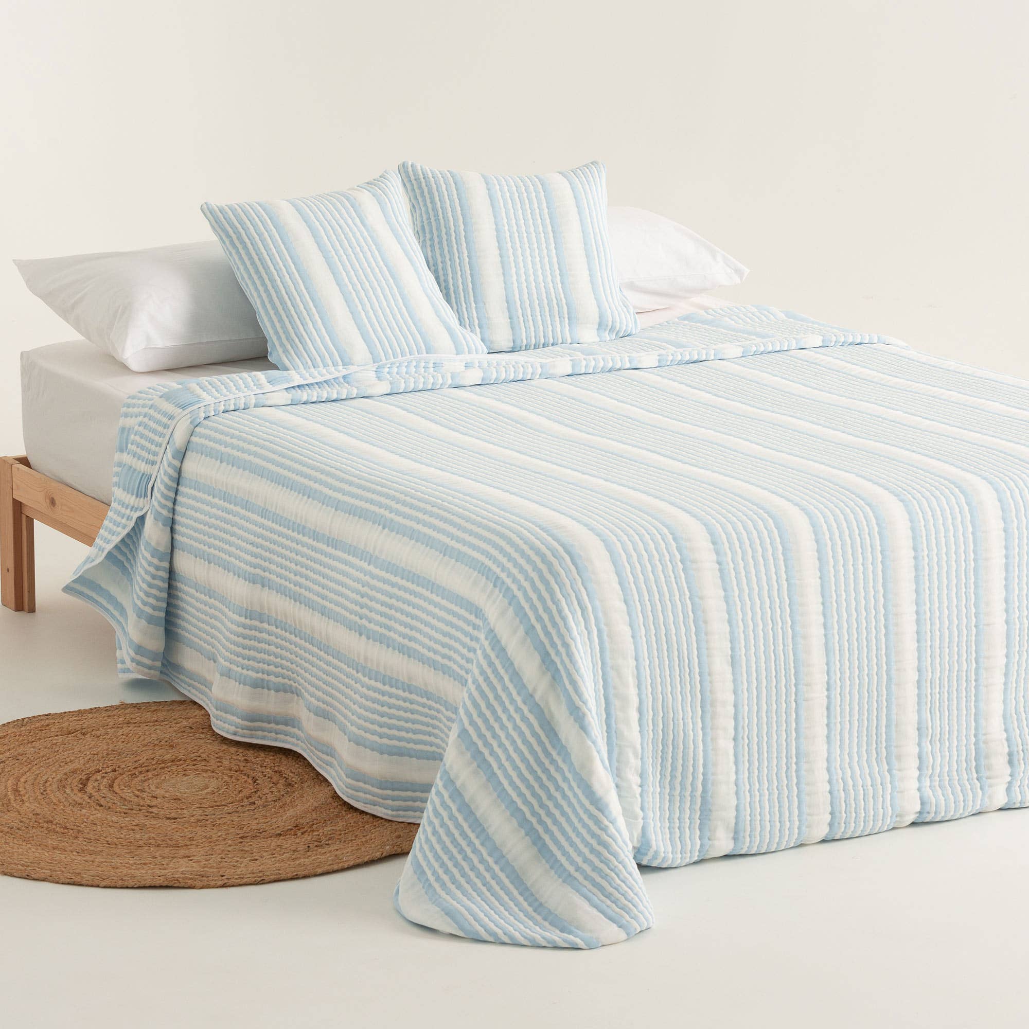 GAMUSI - Wholesale Quilt - Lightweight jacquard cotton striped bedspread OSLO5