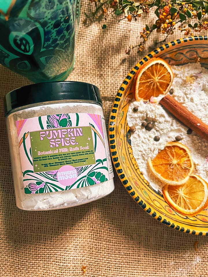 PUMPKIN SPICE Botanical milk bath soak for wholesale by ATHENA MOON APOTHECARY