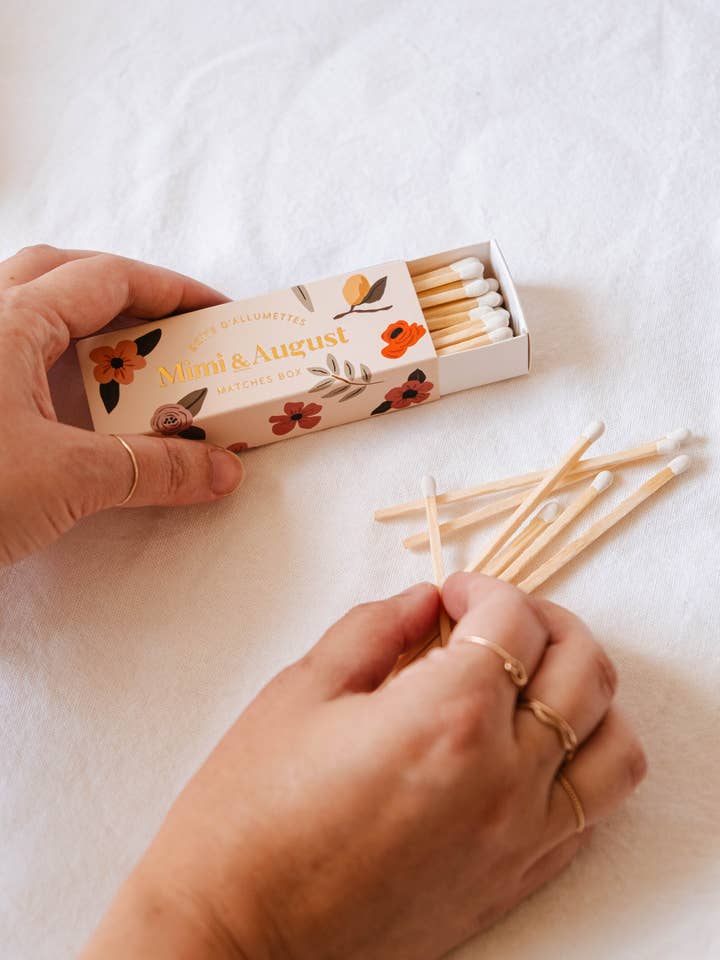 Boîte d'allumettes Mimi florale - 30 bâtonnets pour la vente par Mimi & August
