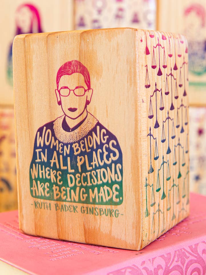 Iconic Woman Quote Bookend (sold individually) NATURAL WOOD for wholesale by ARCHd