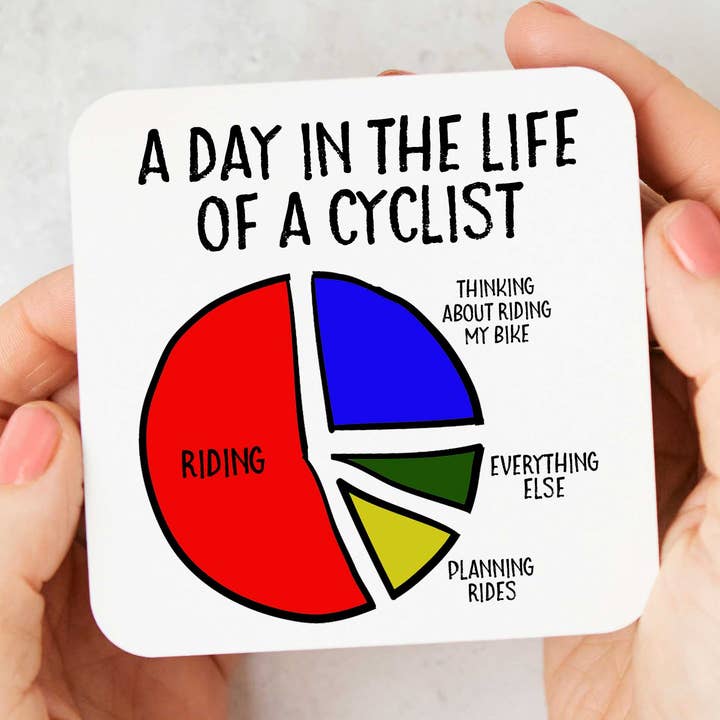EllieBeanPrints - Wholesale Coasters - A Day In The Life Of A Cyclist Funny Cycling Coaster0
