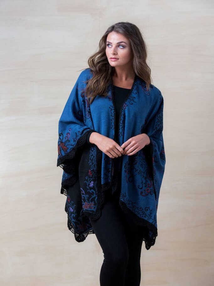 Reversible Ruana for wholesale by Simply Natural Alpaca