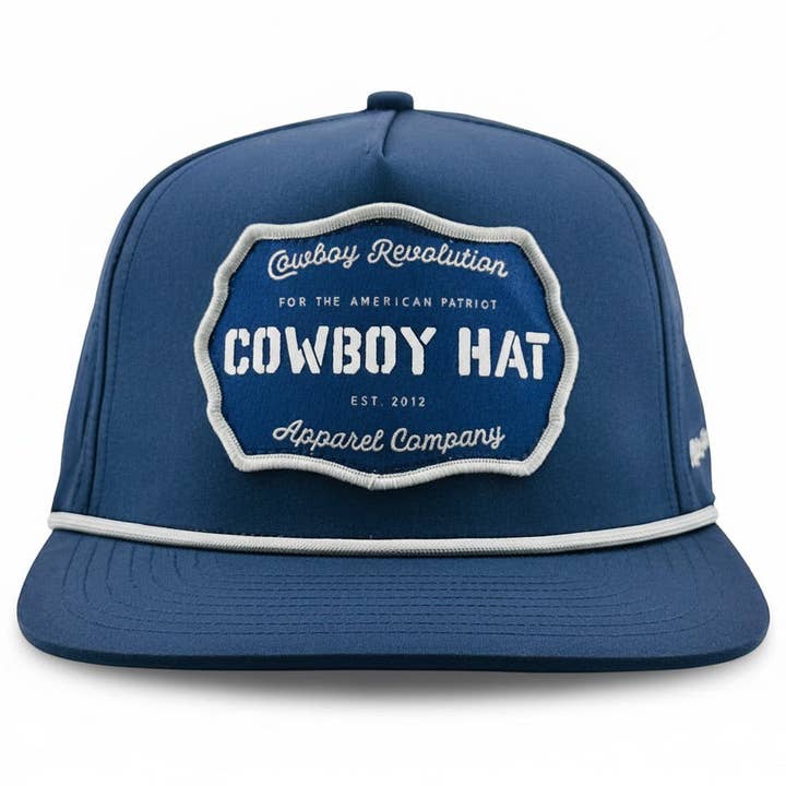 “Cowboy Hat” Performance Patch Rope Hat - Navy Blue for wholesale by Cowboy Revolution Apparel Co.