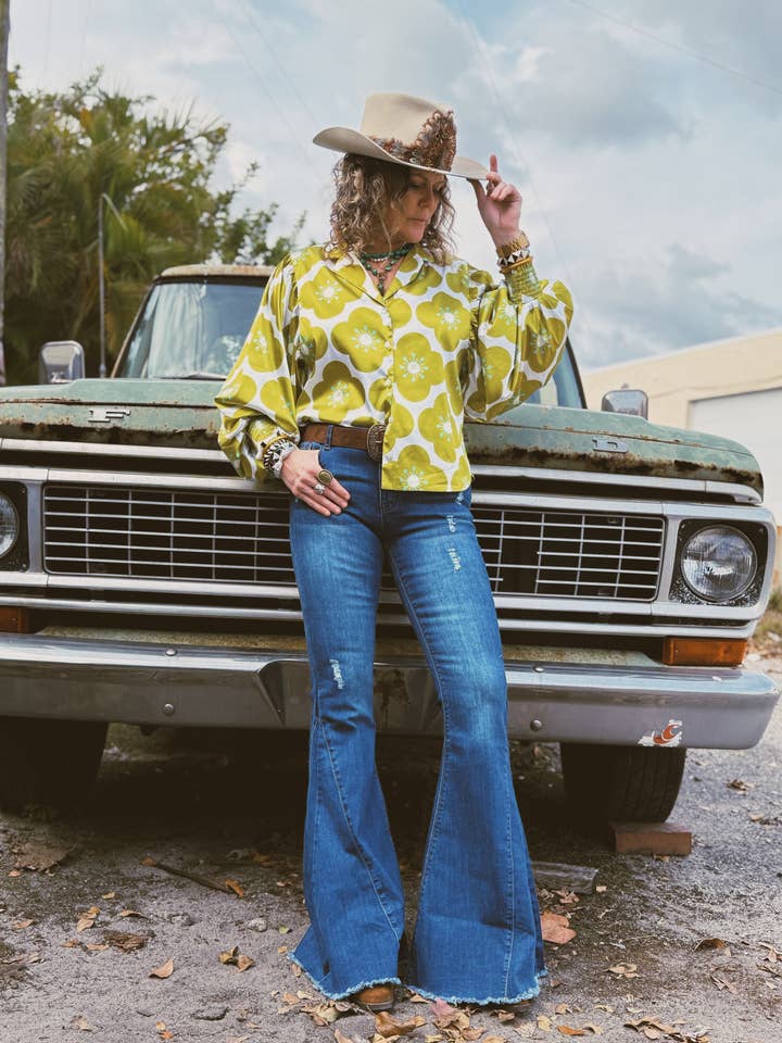 Du var heldig ballonærmebluse for engroshandel hos Lil Bee's Bohemian Brand