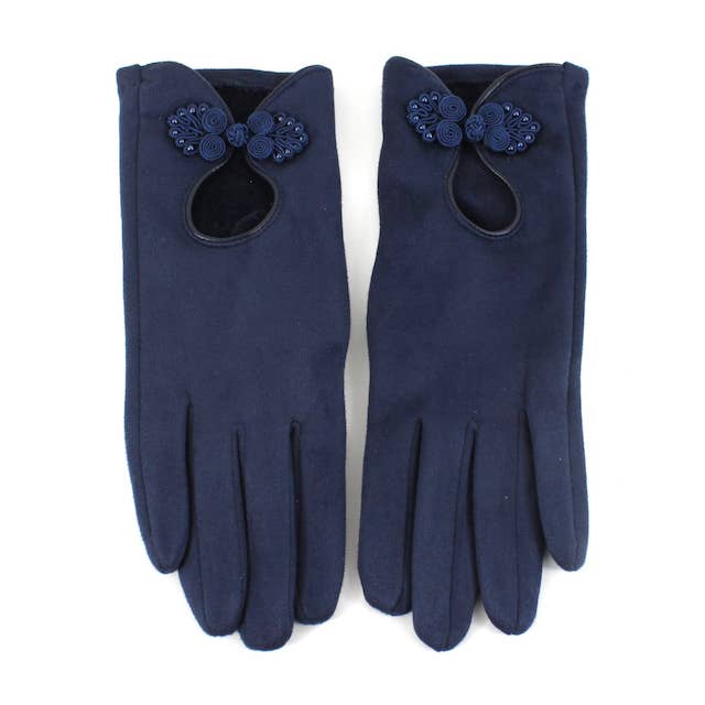 Pretty Persuasions - Wholesale Gloves - Women's - A24015 Chinese Knot Frog Button Trim Gloves8