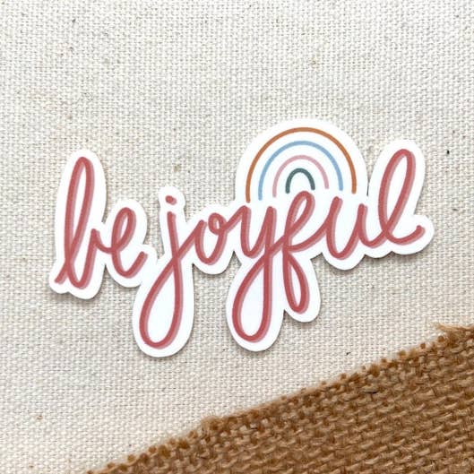 Be Joyful Sticker, 3 x 1.7 inches for wholesale by H&L Craft Co
