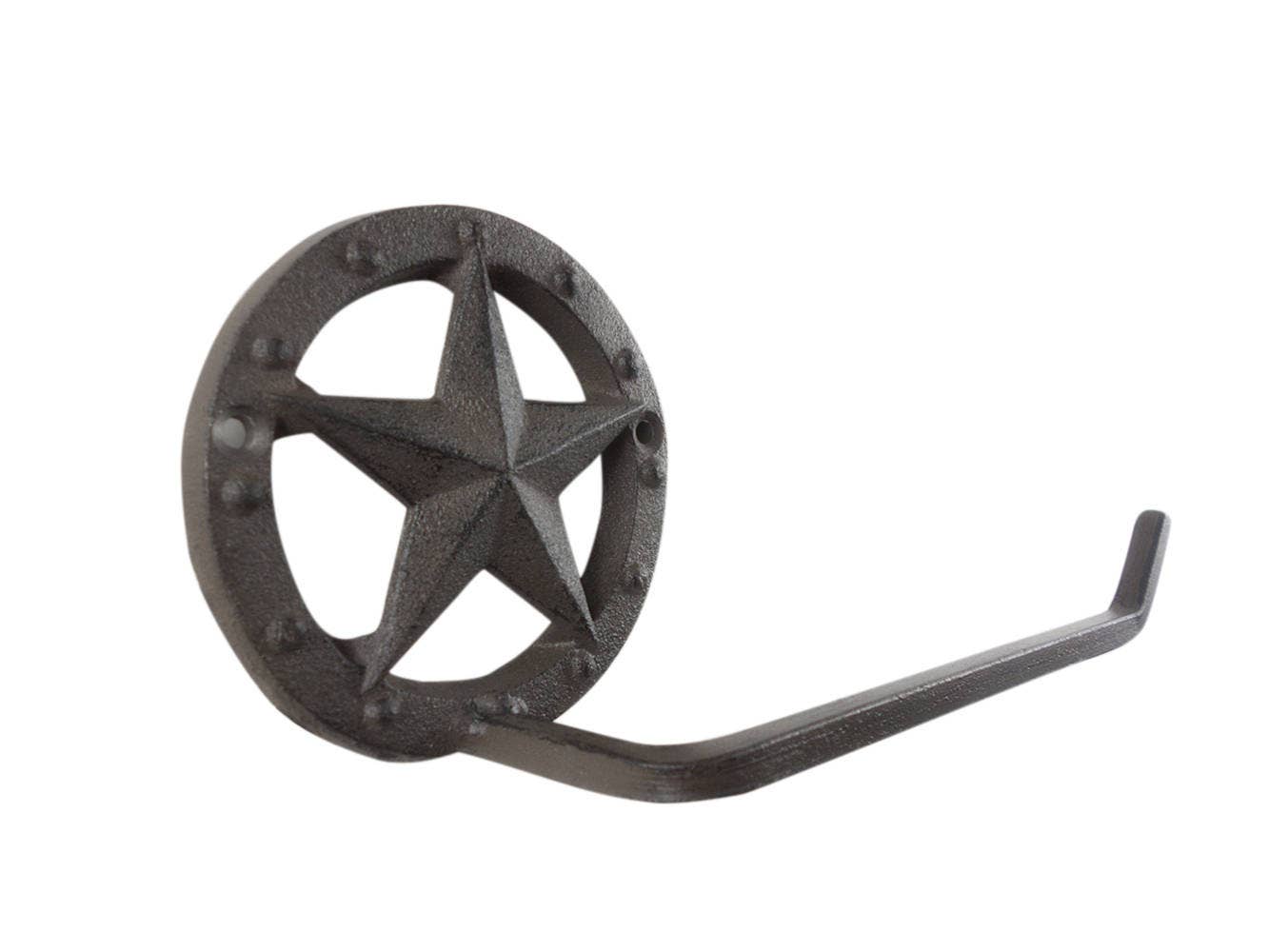 Hampton Nautical - Wholesale Toilet Paper Holder - Cast Iron Lone Star Bathroom Toilet Paper Holder 10"0