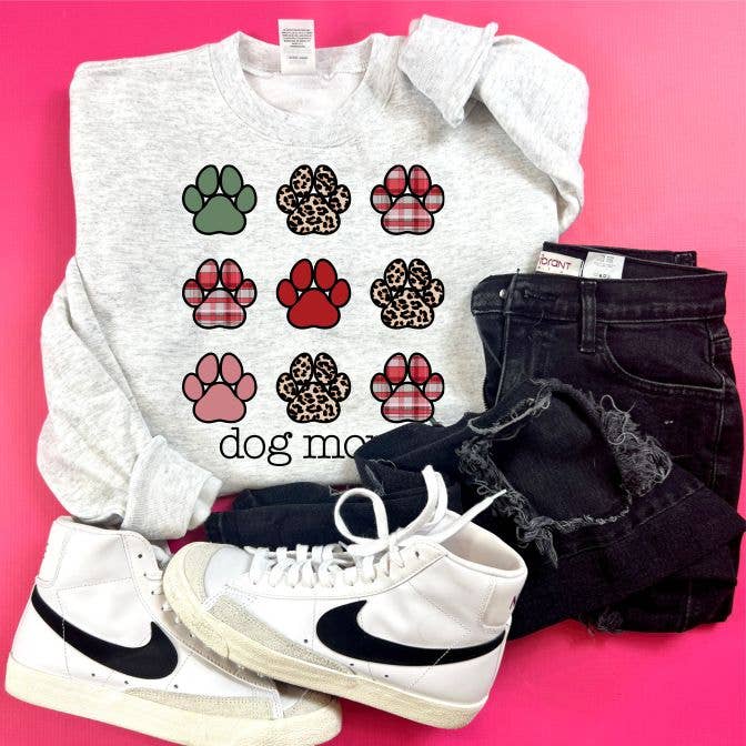 Sweatshirt à carreaux et pattes de léopard pour les fêtes de fin d'année | DP1185 pour la vente par The Dapper Paw