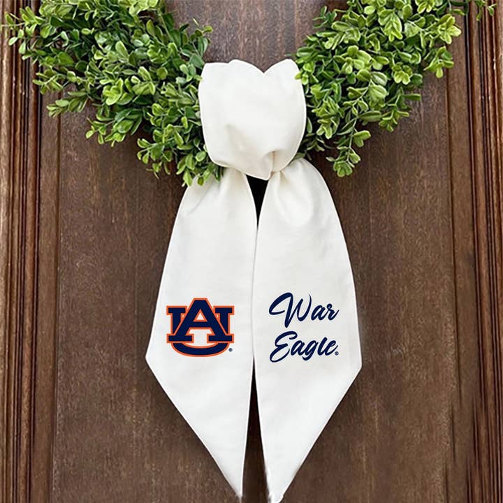 Auburn Printed Logo Wreath Sash for wholesale by Valiant Gifts Inc
