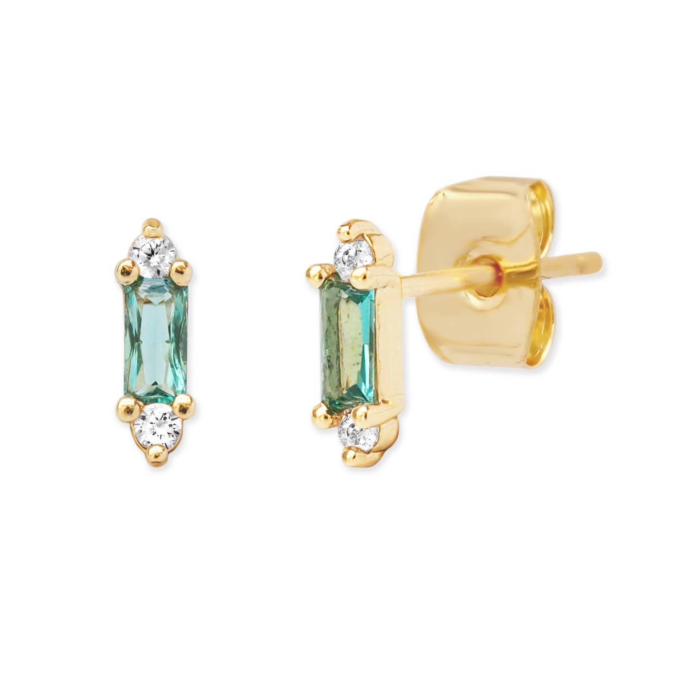 Tai Jewelry - Wholesale Stud/Post Earrings - Tiny Stick Baguette With CZ Stud1