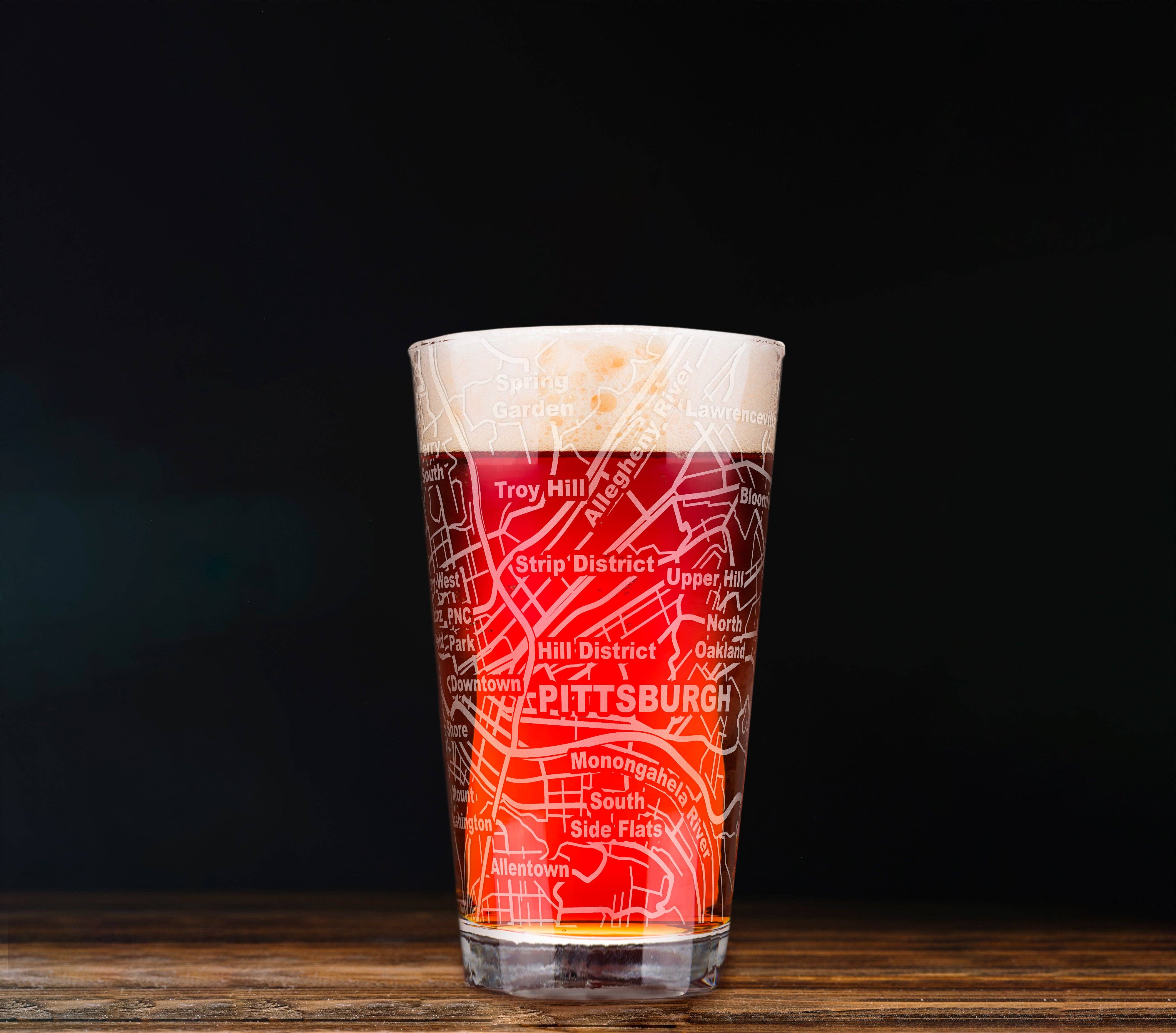 Greenline Goods - Vente Verre/chope à bière - Verres à bière avec grille de la ville de Pittsburgh3