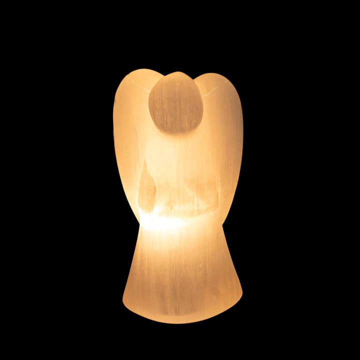Quasar Gems USA - Wholesale Spiritual Stone/Crystal - Selenite Lamp Angel 20cm1