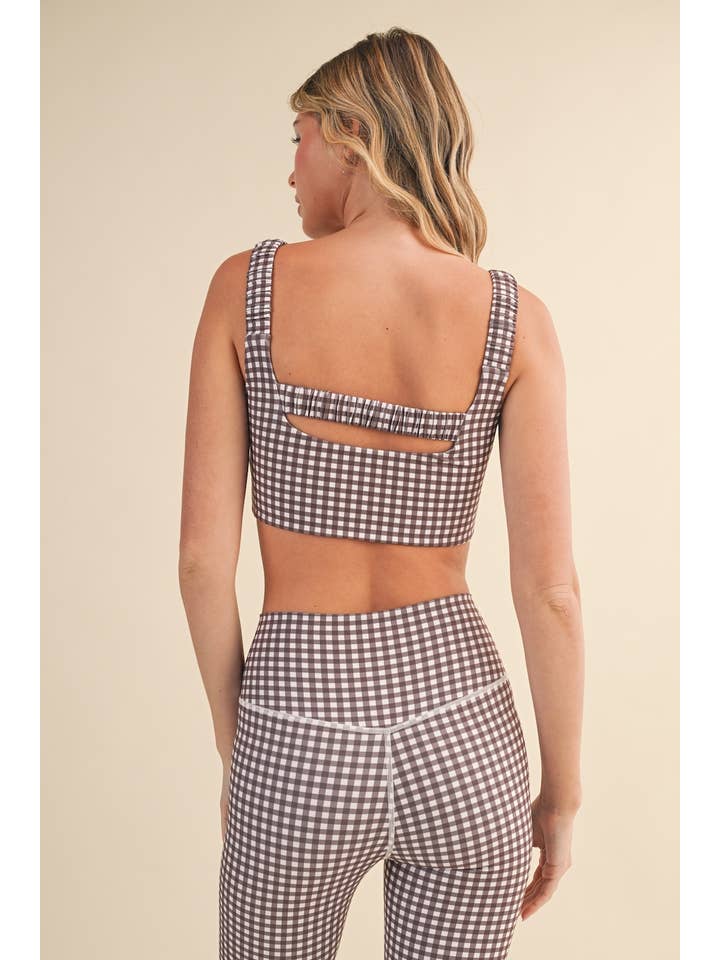 KIMBERLY C - Wholesale Sports Bra - Women's - Gingham Print Ruched Bra Top67