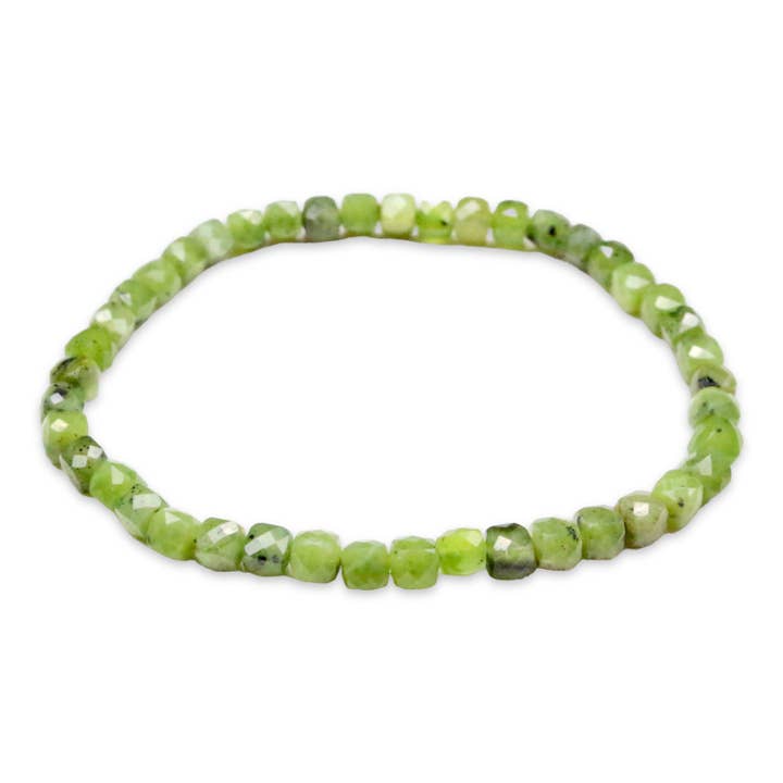 Armband aus Jadenephrit A+ Würfel 4x4 mm für den Großhandel von Foliesbijoux