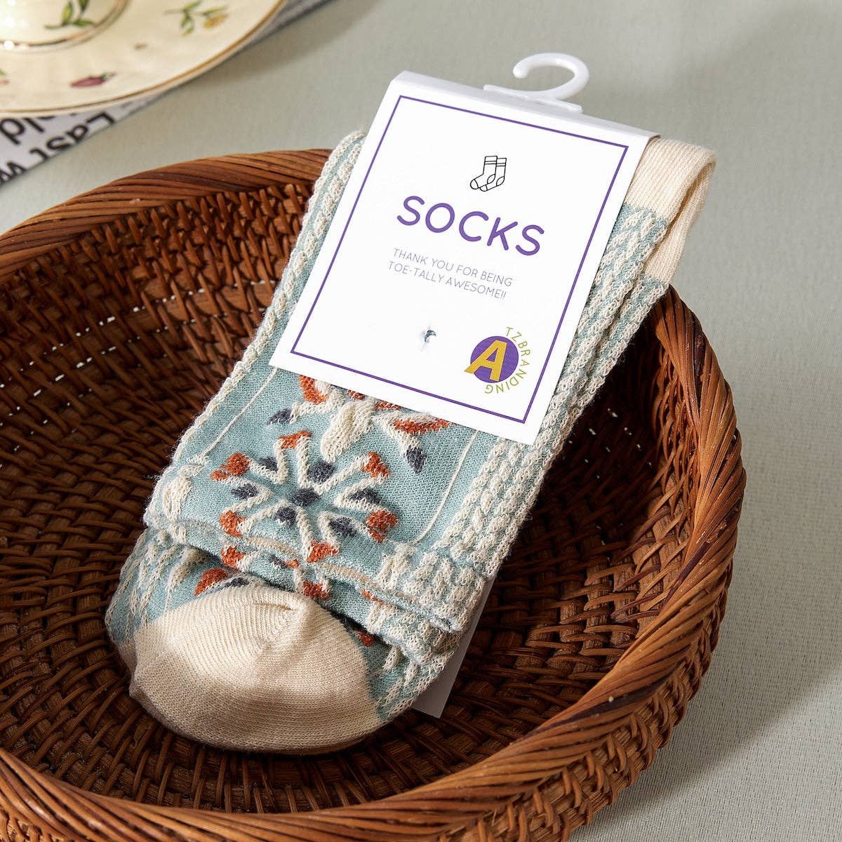 Funkyrel® Atzbranding Limited – wholesale Socks – Women's – Rufia - Retro Embossed Women's Socks4