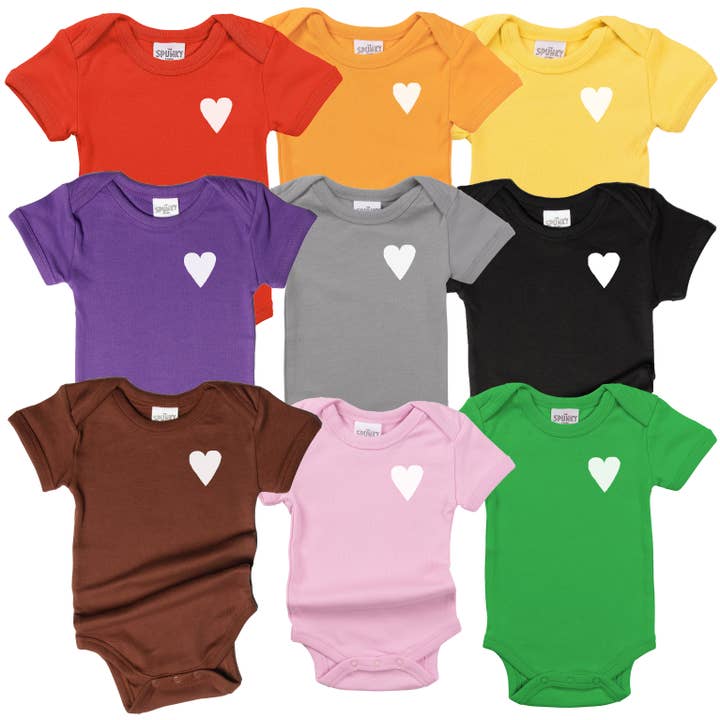 Camicia Pocket Heart in cotone biologico per San Valentino per bambini per la vendita all'ingrosso da parte di Spunky Stork