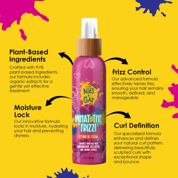WHAT THE FRIZZ! • Travel Size Styling Gel Cream for wholesale by Niles & Chaz Pizzazz!