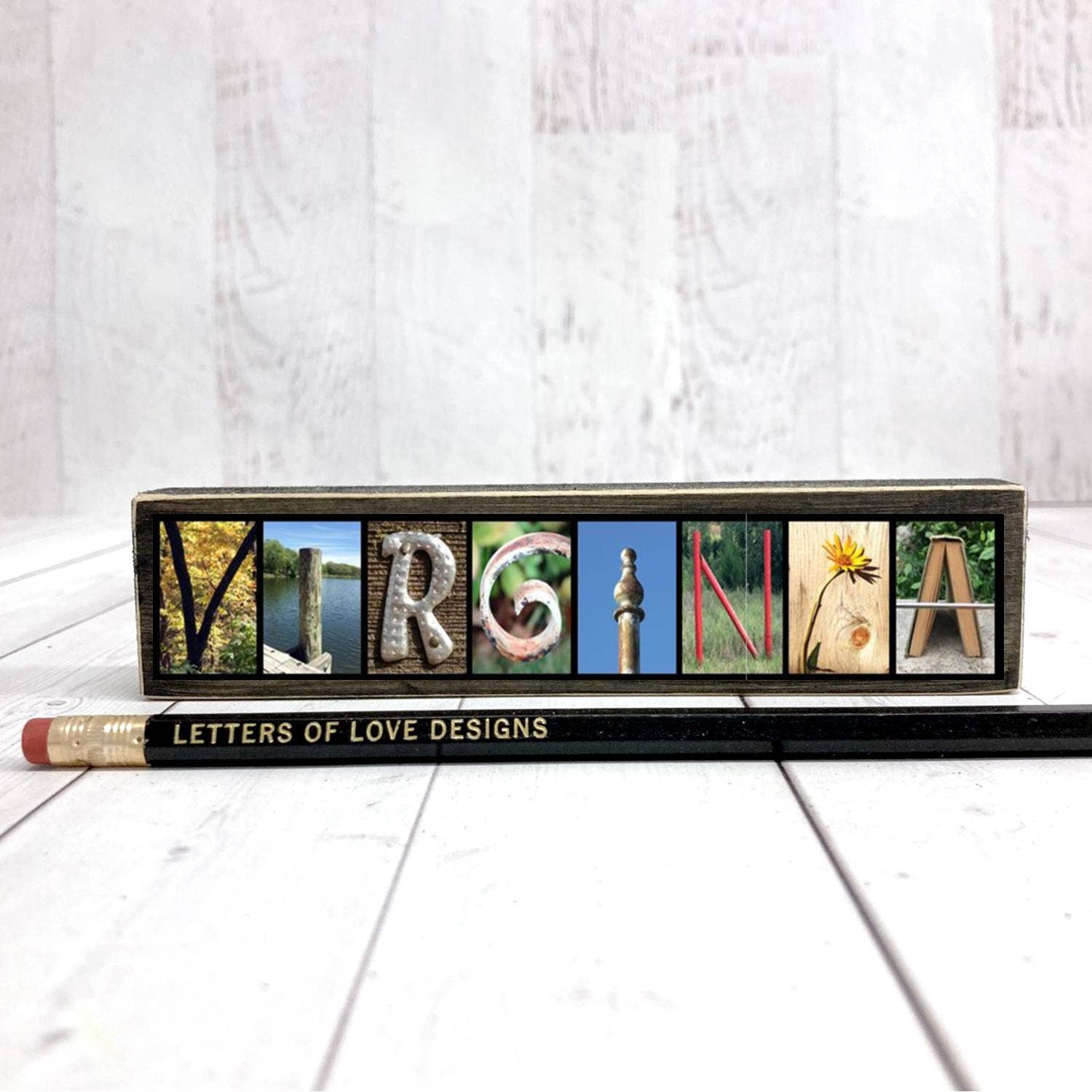 Letters Of Love Designs - Wholesale Sign - Virginia Gifts, Virginia Sign, Virginia Art, State Name Sign3