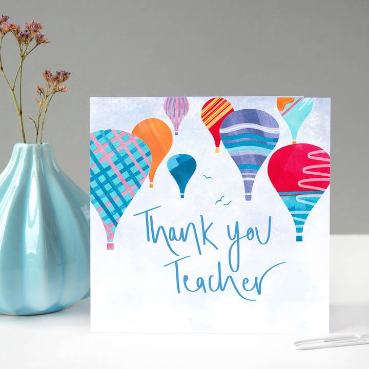 Carte de ballons Merci Professeur pour la vente par Fiona Clabon Illustration