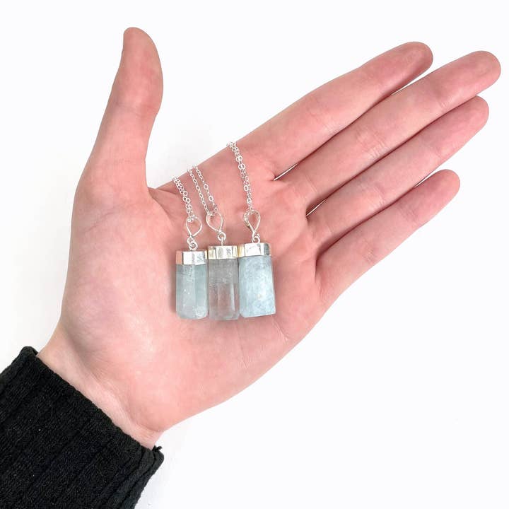 Rock Paradise – wholesale Hänge-/berlockhalsband – Akvamarin kristall halsband Sterling Silver