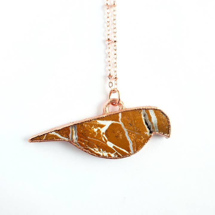 MergingMetals - Wholesale Pendant/Charm Necklace - Ocean Jasper Bird Totem Necklace2