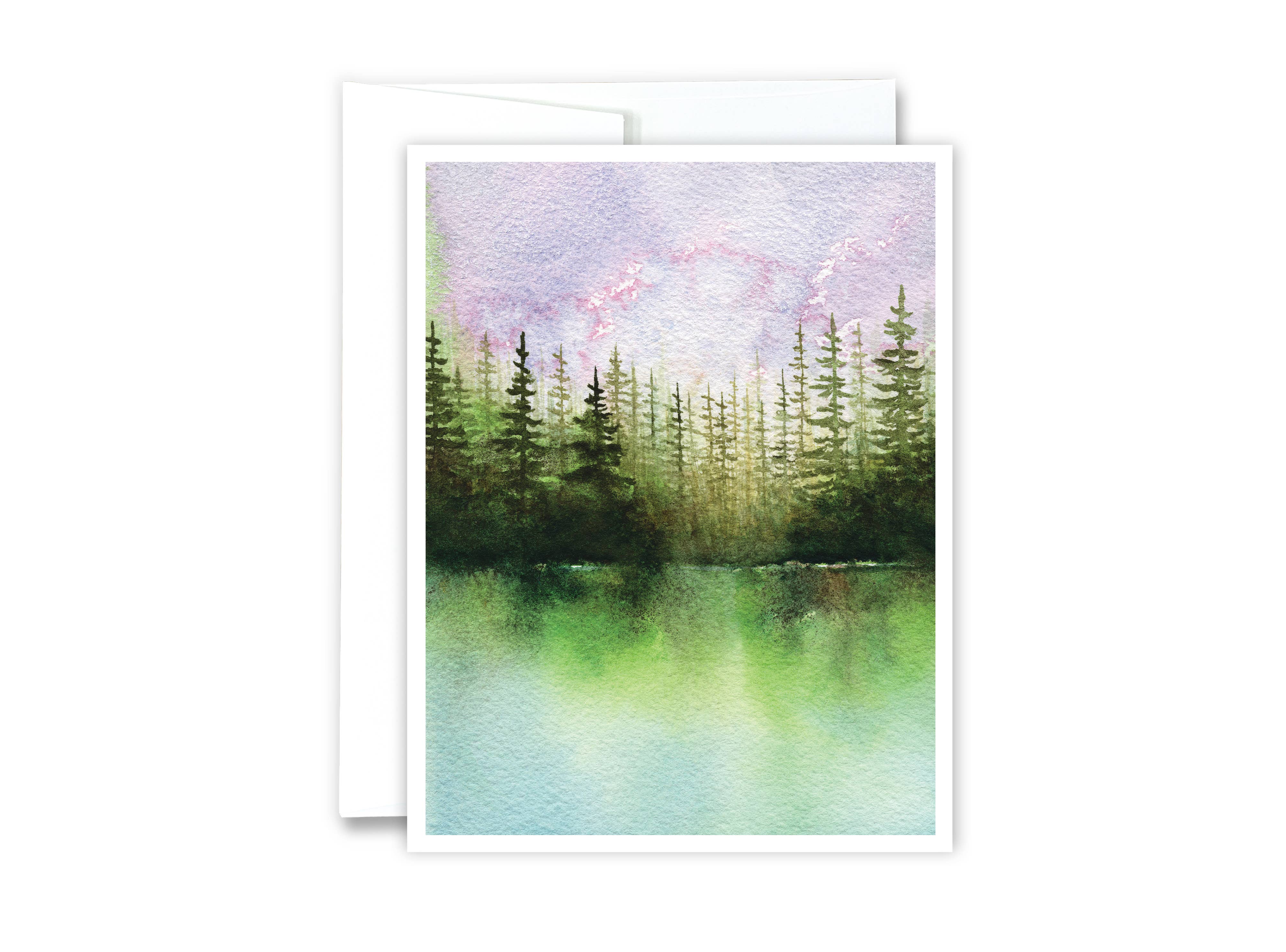Green Artist Designs - Wholesale Everyday Greeting Card - Green Reflection Notecard