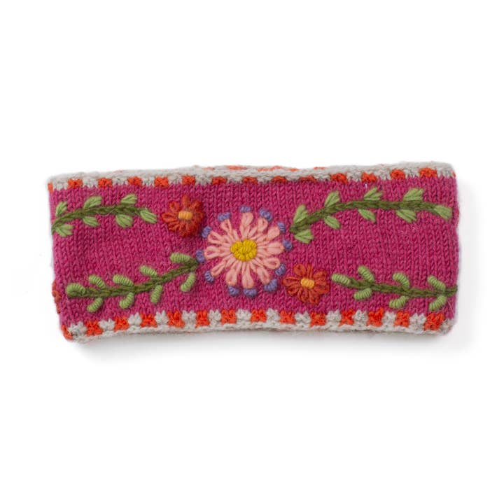 Lost Horizons Knitwear – Ships from USA - Vente Bandeau – femme - Bandeau Abigail – Cache-oreilles en laine brodée