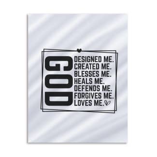 God Designed Me DTF Transfer for wholesale by Pretty Pop Transfers