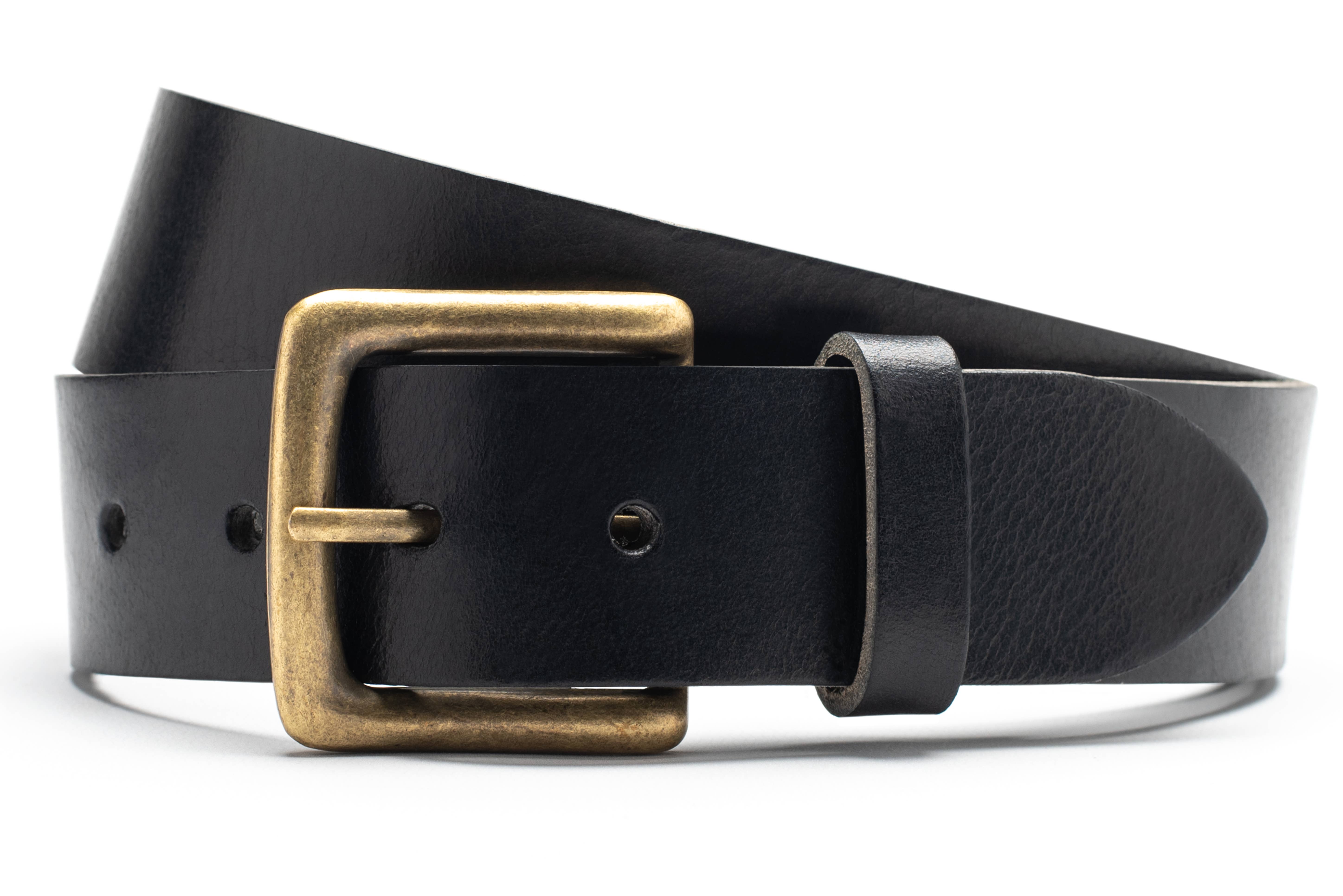 Leathergraft – wholesale Belt – Unisex – Men's full grain leather belt with antique brass buckle3