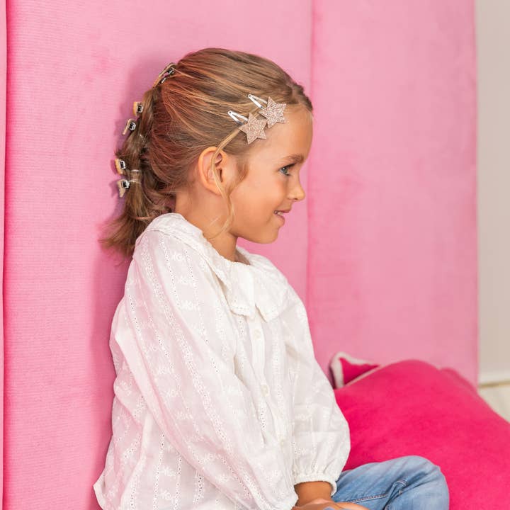 Luciole et Petit Pois - Wholesale Hair Clip - Kids - Star Hair Clips - Gold Glitter (pair)2