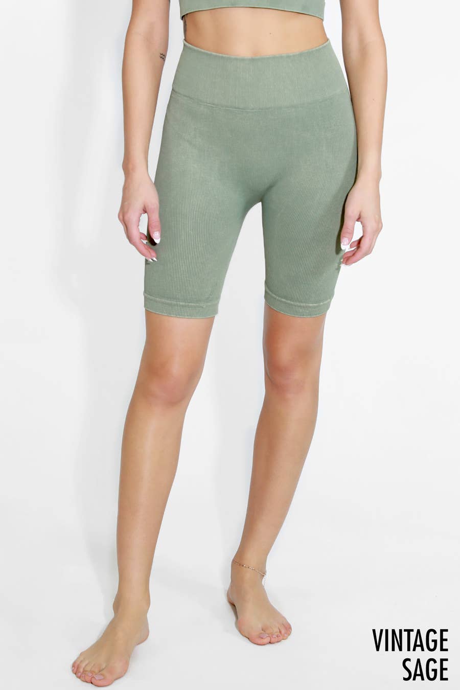 NIKIBIKI - Wholesale Athletic Shorts - Women's - NB8055 - Vintage Ribbed Highwaist Biker Shorts13